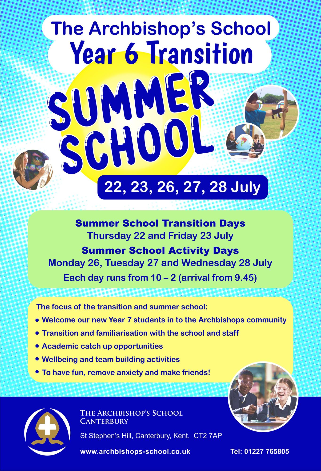 Year 6 transition summer school 2021 poster