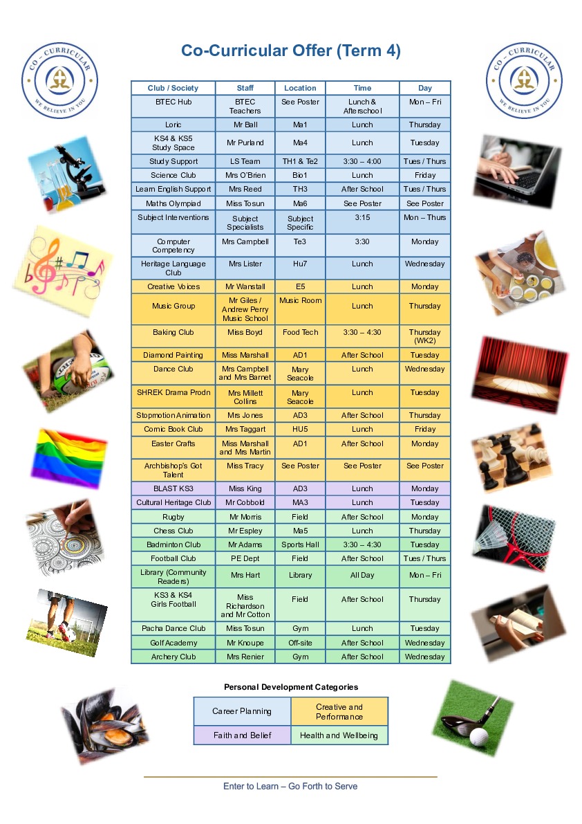 Co Curricular Offer (Term 4)