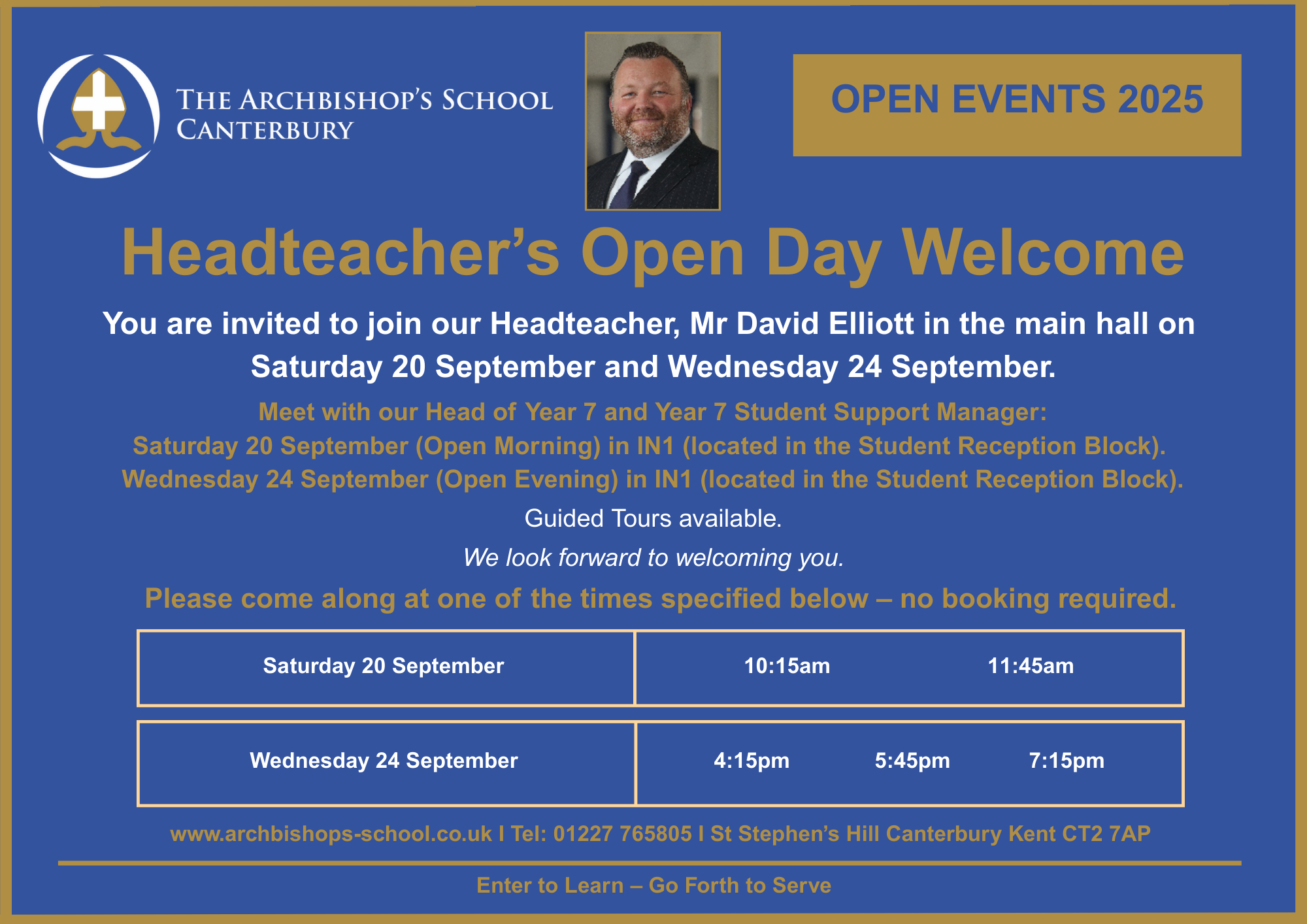Headteacher Talks Flyer   Open Events 2025