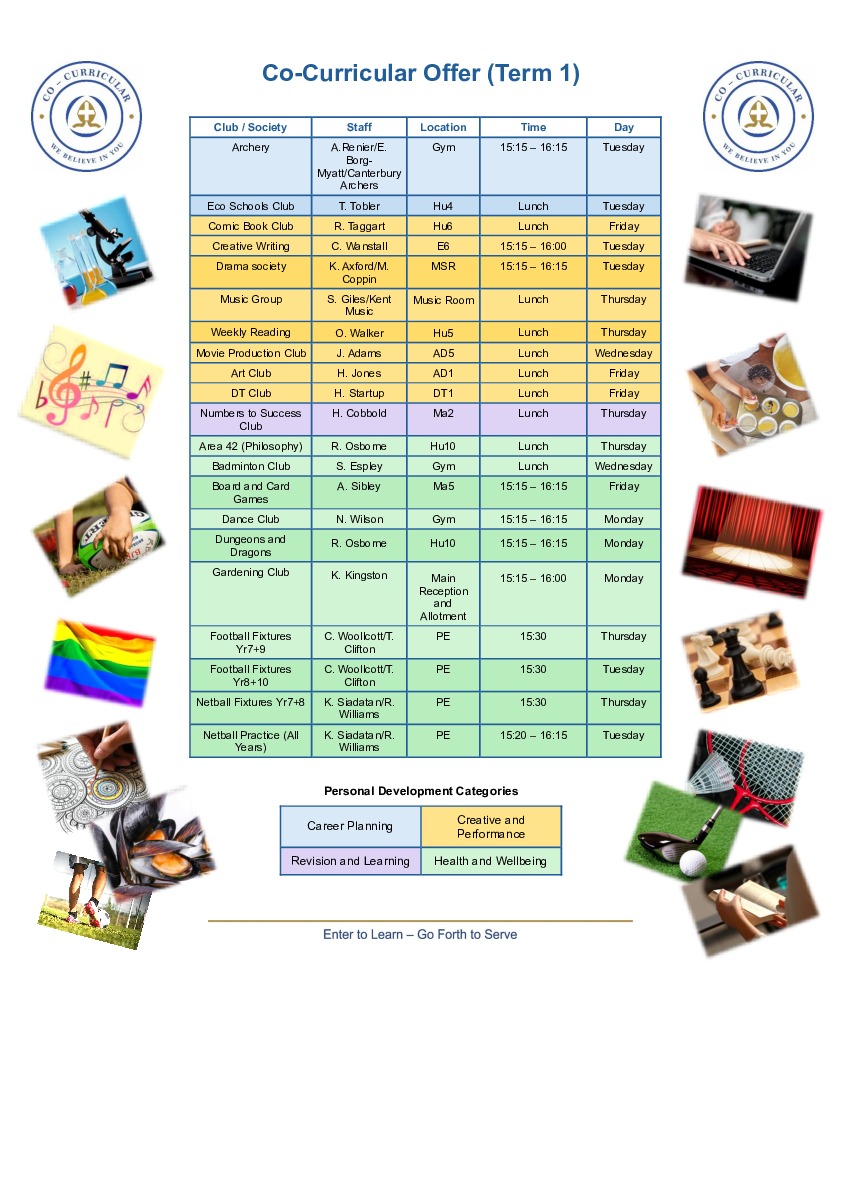 Co Curricular Offer (Term 1)   25 26