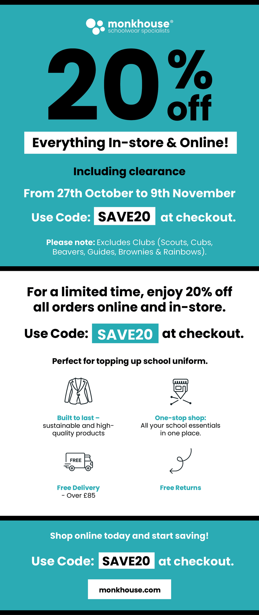 Monkhouse   Social Post 2 20% off